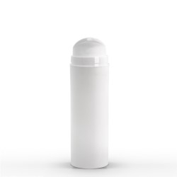 120 ml White Polypropylene Airless Pump Bottle with White Snap Cap and Overcap