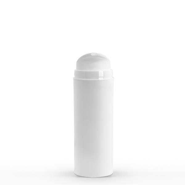 100 ml White Polypropylene Airless Pump Bottle with White Overcap