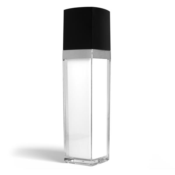 140 ml Square Acrylic Treatment Pump Bottle with Black Cap