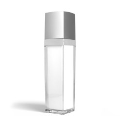 50 ml Square Acrylic Treatment Pump Bottle with Silver Cap