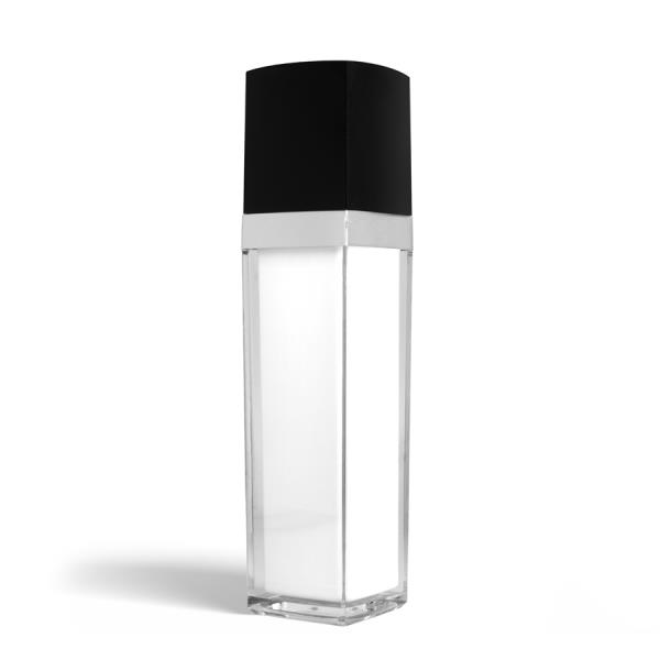 50 ml Square Acrylic Treatment Pump Bottle with Black Cap