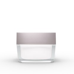 50g Square Acrylic Jar with Silver Lid