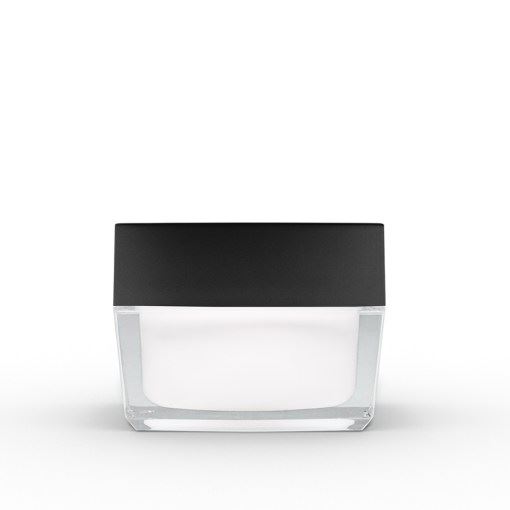 50g Square Acrylic Jar with Black Lid