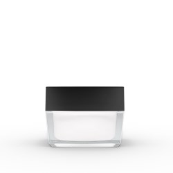 30g Square Acrylic Jar with Black Lid