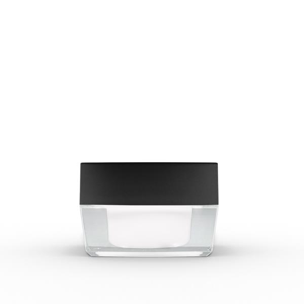 15g Square Acrylic Jar with Black Lid