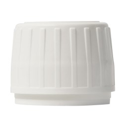 28 ROPP child resistant closure, plug seal, ribbed, tamper-evident