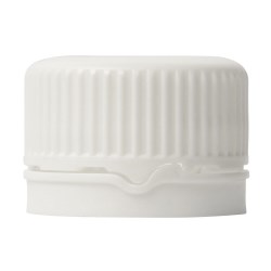 28 ROPP tamper evident screw, crabs claw, ribbed, white