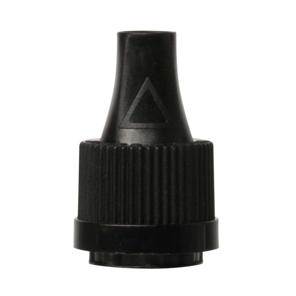 13mm e-liquid closure, insert, 0,8mm orifice, ribbed, black