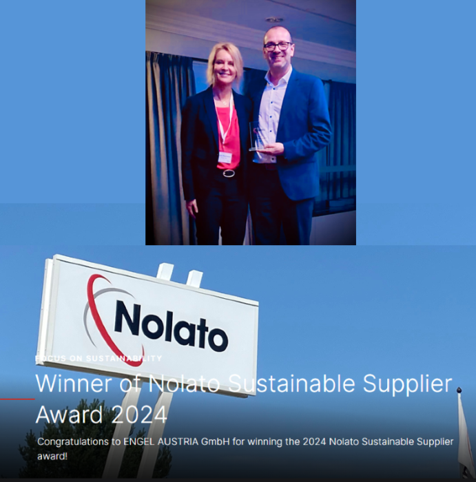 Congratulations to ENGEL AUSTRIA GmbH for winning the 2024 Nolato Sustainable Supplier award!