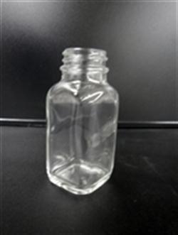 2 oz Glass Jar, Square, Flint, 28-400 GPI finish 