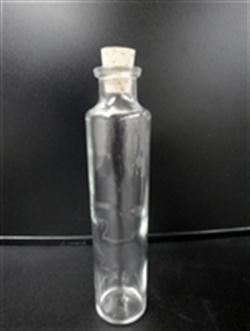 4 oz Glass Cylinder, Round, Flint, 6-6 Cork finish Cap Attached