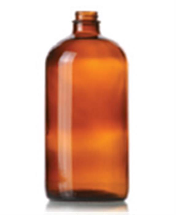 32 oz Glass Boston Round, Round, Amber, 33-405