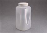 4 ltr HDPE Straight Sided, Square, 100-415, Grip W/White Cap Attached ,