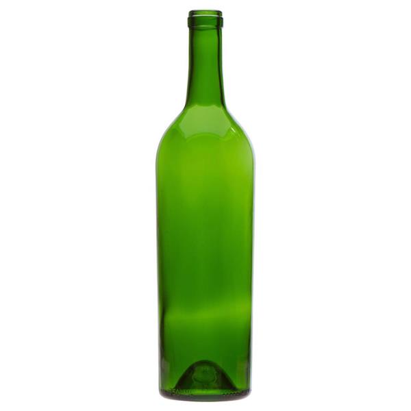 750 ml Claret, Champagne Green, Cork Finish Tall Push-Up, 9974 